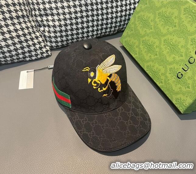 Buy Cheap Gucci GG Canvas Baseball Hat with Bears 3016 Black 2024