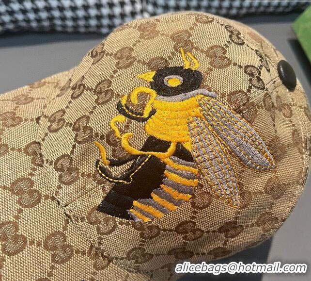 Hot Sell Cheap Gucci GG Canvas Baseball Hat with Bears 3016 Beige 2024