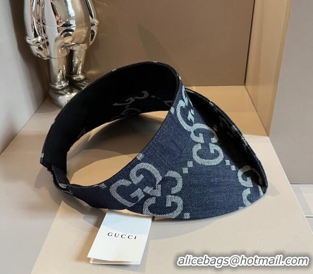 Traditional Specials Gucci Maxi GG Canvas Visor Hat 0403 Denim Blue 2024 