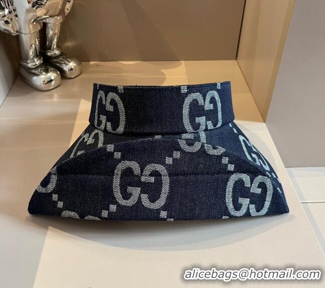 Traditional Specials Gucci Maxi GG Canvas Visor Hat 0403 Denim Blue 2024 