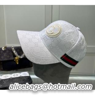 Well Crafted Gucci GG Canvas Baseball Hat with Interlocking G 040301 White 2024