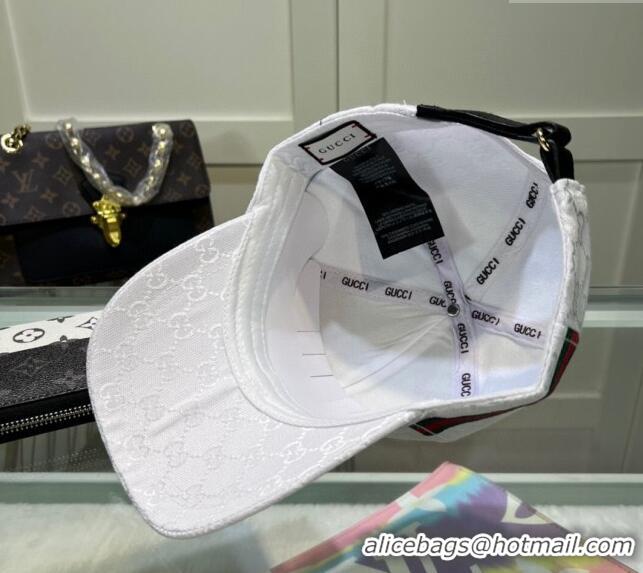 Well Crafted Gucci GG Canvas Baseball Hat with Interlocking G 040301 White 2024