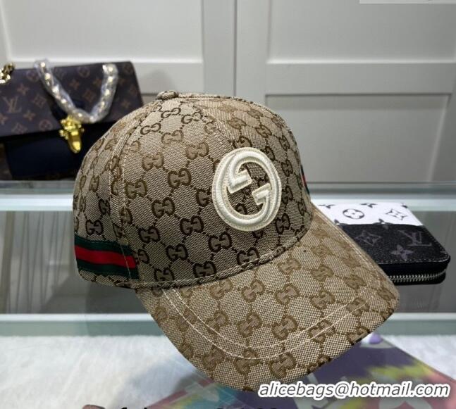 Best Price Gucci GG Canvas Baseball Hat with Interlocking G 040301 Beige 2024