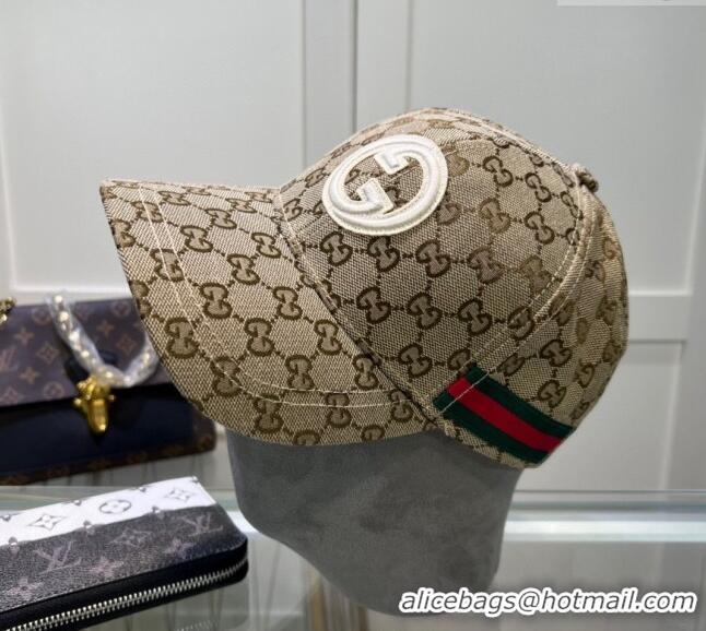 Best Price Gucci GG Canvas Baseball Hat with Interlocking G 040301 Beige 2024