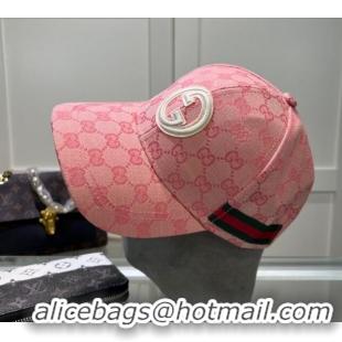 Good Looking Gucci GG Canvas Baseball Hat with Interlocking G 040301 Pink 2024