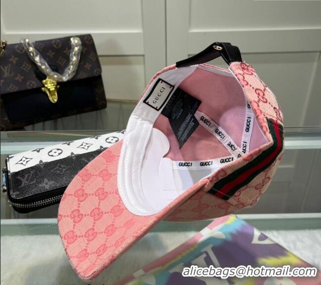 Good Looking Gucci GG Canvas Baseball Hat with Interlocking G 040301 Pink 2024