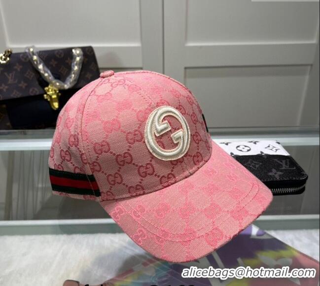 Good Looking Gucci GG Canvas Baseball Hat with Interlocking G 040301 Pink 2024