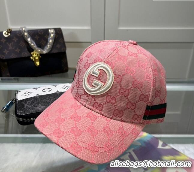 Good Looking Gucci GG Canvas Baseball Hat with Interlocking G 040301 Pink 2024