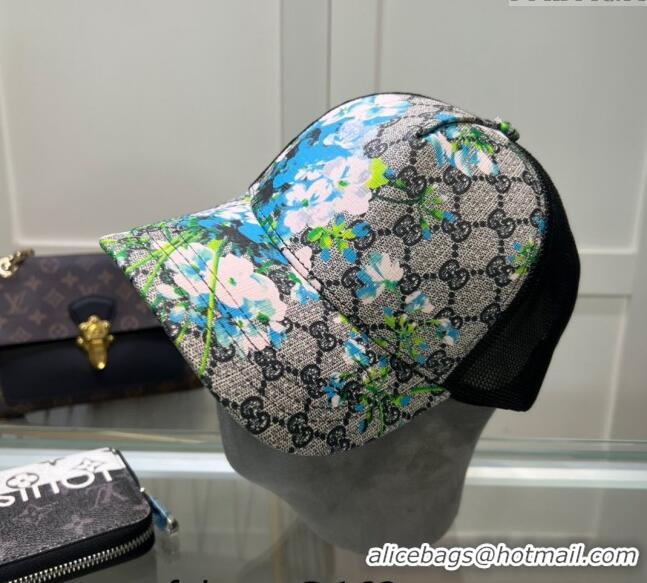 Buy Cheap Gucci GG Canvas and Mesh Baseball Hat with Flora 040301 Grey 2024