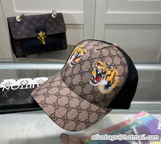 Buy Classic Gucci GG Canvas Baseball Hat with Kingsnake Print 040301 Black 2024