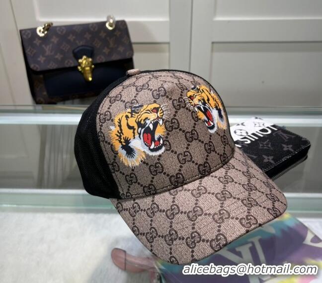 Buy Classic Gucci GG Canvas Baseball Hat with Kingsnake Print 040301 Black 2024