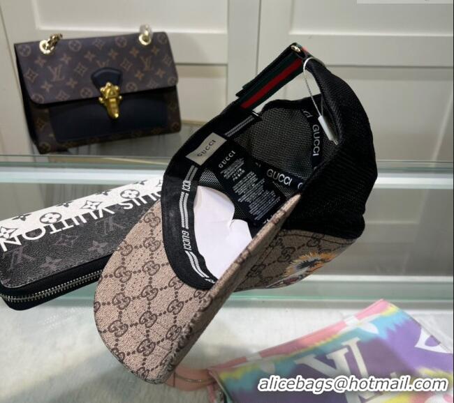 Buy Classic Gucci GG Canvas Baseball Hat with Kingsnake Print 040301 Black 2024