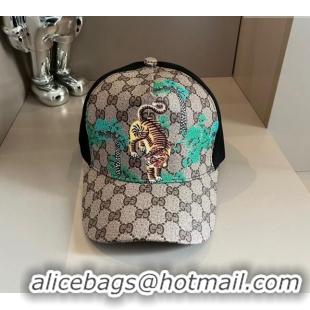 Market Sells Gucci GG Canvas Baseball Hat with Tiger 040302 Beige 2024