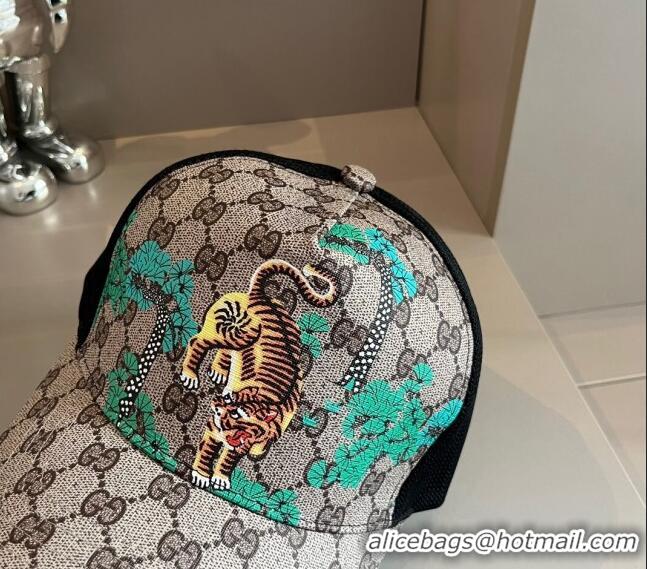 Market Sells Gucci GG Canvas Baseball Hat with Tiger 040302 Beige 2024