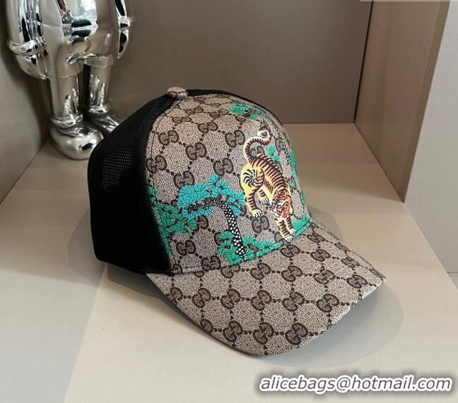 Market Sells Gucci GG Canvas Baseball Hat with Tiger 040302 Beige 2024