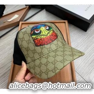 Grade Quality Gucci GG Canvas Baseball Hat with Eagle Print 0403 Beige 2024