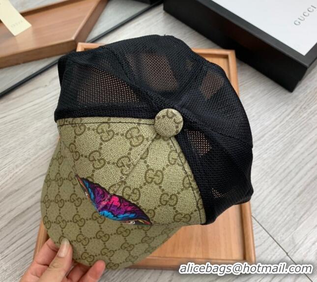 Grade Quality Gucci GG Canvas Baseball Hat with Eagle Print 0403 Beige 2024