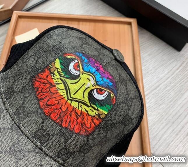 Best Grade Gucci GG Canvas Baseball Hat with Eagle Print 0403 Black 2024