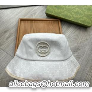 Buy Cheap Gucci GG Canvas Bucket Hat with Interlocking G 0514 White 2024