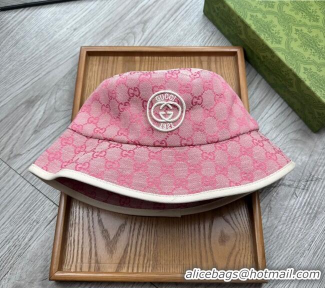 Best Price Gucci GG Canvas Bucket Hat with Interlocking G 0514 Pink 2024