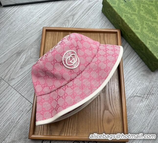 Best Price Gucci GG Canvas Bucket Hat with Interlocking G 0514 Pink 2024