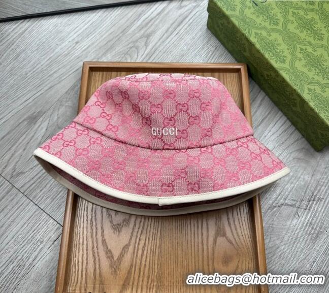 Best Price Gucci GG Canvas Bucket Hat with Interlocking G 0514 Pink 2024