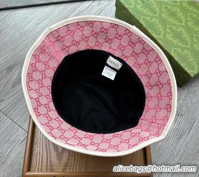 Best Price Gucci GG Canvas Bucket Hat with Interlocking G 0514 Pink 2024