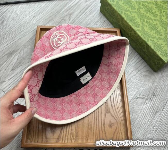 Best Price Gucci GG Canvas Bucket Hat with Interlocking G 0514 Pink 2024