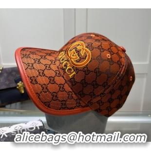 Top Grade Gucci GG Canvas Baseball hat with Interlocking G 0513 Orange 2024