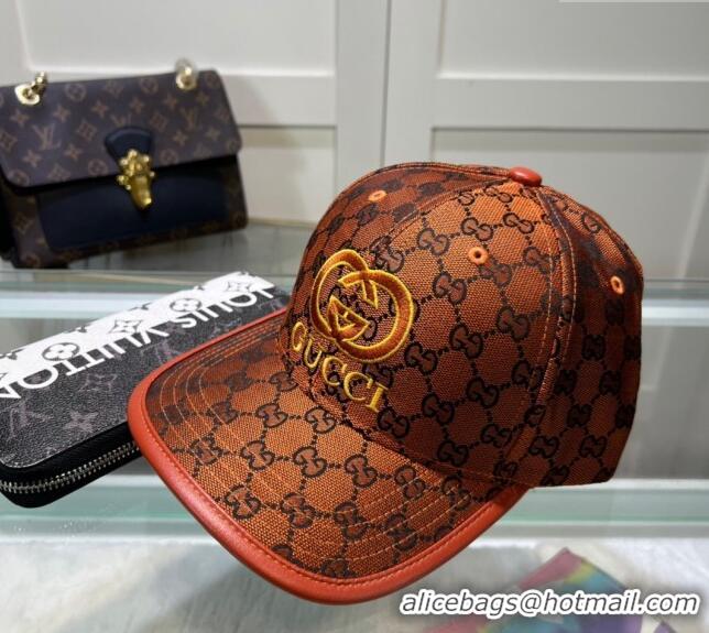 Top Grade Gucci GG Canvas Baseball hat with Interlocking G 0513 Orange 2024