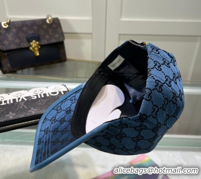 Pretty Style Gucci GG Canvas Baseball hat with Interlocking G 0513 Blue 2024