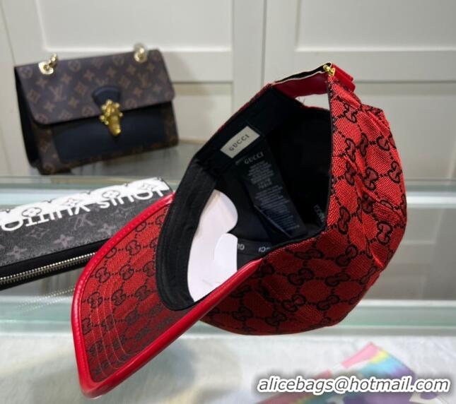 Buy Classic Gucci GG Canvas Baseball hat with Interlocking G 0513 Red 2024