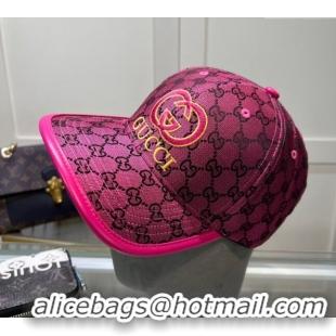 Trendy Design Gucci GG Canvas Baseball hat with Interlocking G 0513 Dark Pink 2024