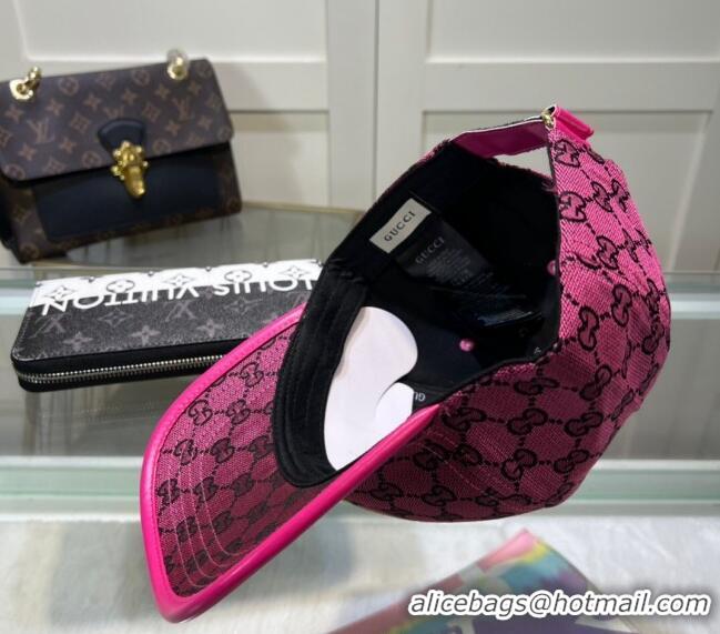 Trendy Design Gucci GG Canvas Baseball hat with Interlocking G 0513 Dark Pink 2024