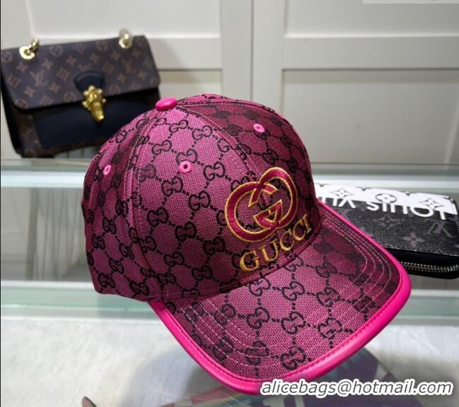 Trendy Design Gucci GG Canvas Baseball hat with Interlocking G 0513 Dark Pink 2024