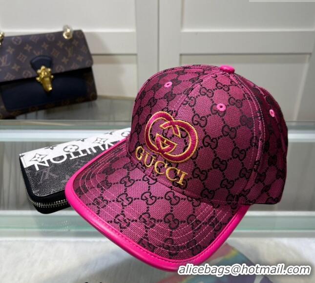 Trendy Design Gucci GG Canvas Baseball hat with Interlocking G 0513 Dark Pink 2024