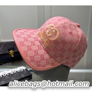 Inexpensive Gucci GG Canvas Baseball hat with Interlocking G 0513 Light Pink 2024