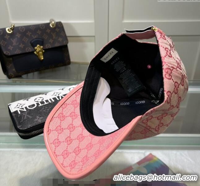 Inexpensive Gucci GG Canvas Baseball hat with Interlocking G 0513 Light Pink 2024