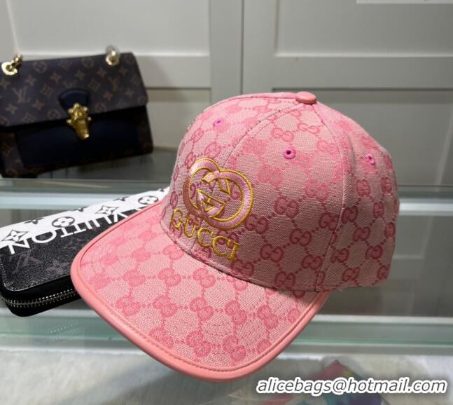 Inexpensive Gucci GG Canvas Baseball hat with Interlocking G 0513 Light Pink 2024