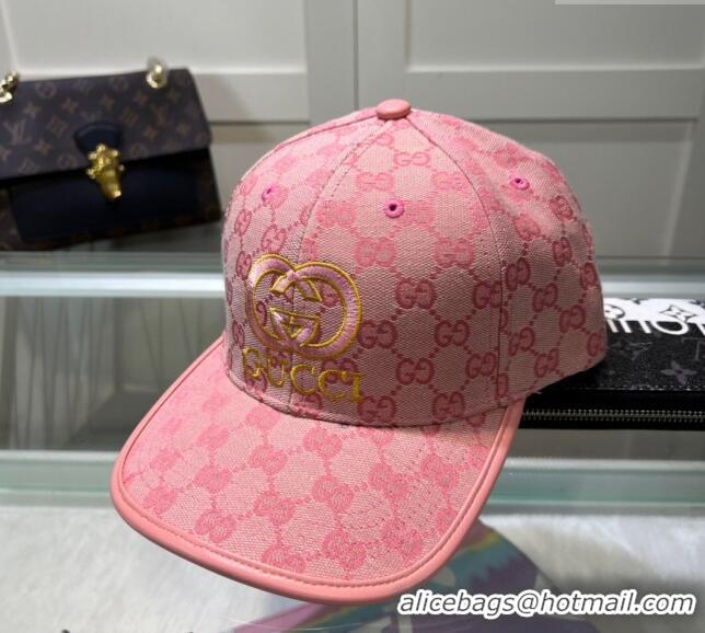 Inexpensive Gucci GG Canvas Baseball hat with Interlocking G 0513 Light Pink 2024