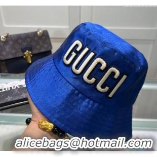 Hot Style Gucci Shiny GG Bucket hat with Maxi GUCCI 0513 Blue 2024