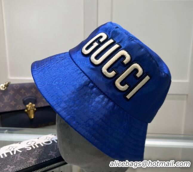 Hot Style Gucci Shiny GG Bucket hat with Maxi GUCCI 0513 Blue 2024