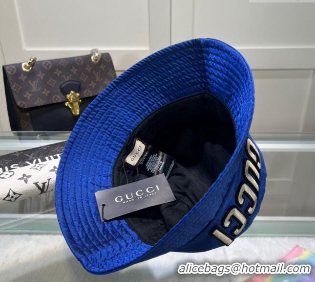 Hot Style Gucci Shiny GG Bucket hat with Maxi GUCCI 0513 Blue 2024