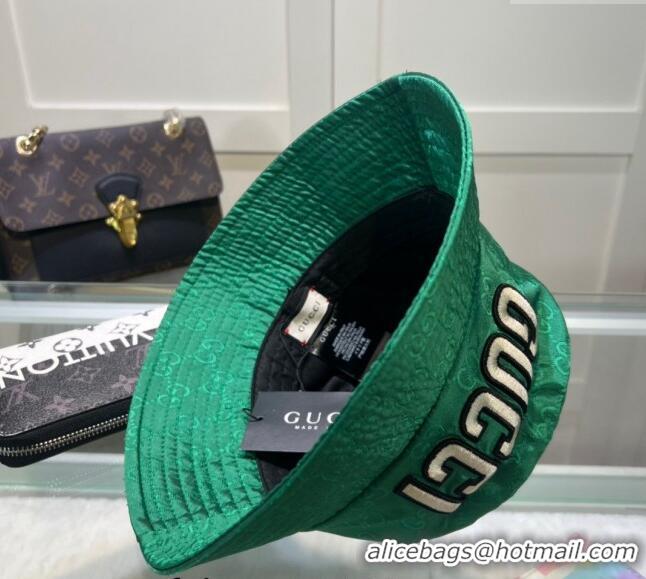 New Design Gucci Shiny GG Bucket hat with Maxi GUCCI 0513 Green 2024