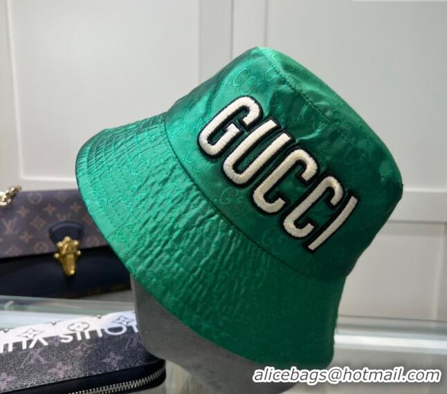 New Design Gucci Shiny GG Bucket hat with Maxi GUCCI 0513 Green 2024