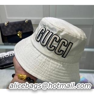 Good Quality Gucci Shiny GG Bucket hat with Maxi GUCCI 0513 White 2024