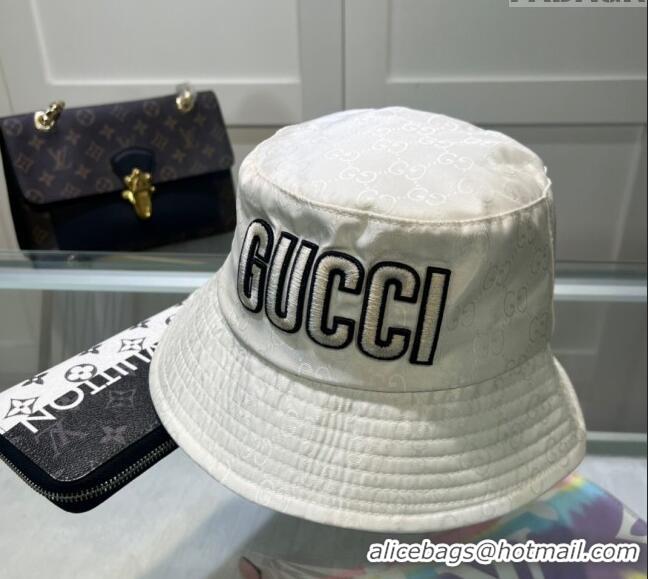 Good Quality Gucci Shiny GG Bucket hat with Maxi GUCCI 0513 White 2024