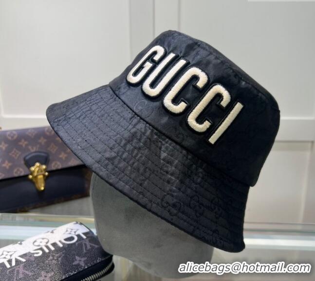 Market Sells Gucci Shiny GG Bucket hat with Maxi GUCCI 0513 Black 2024