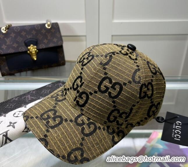 Reasonable Price Gucci Maxi GG Canvas Baseball Hat 051302 Yellow 2024