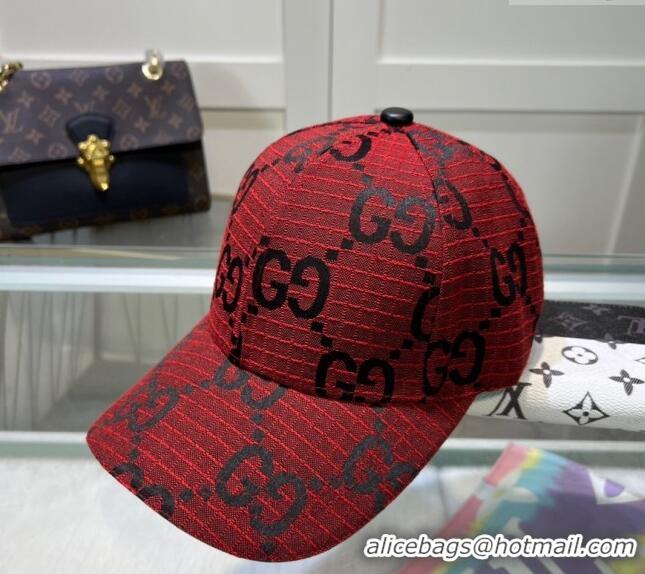 Famous Brand Gucci Maxi GG Canvas Baseball Hat 051302 Red 2024